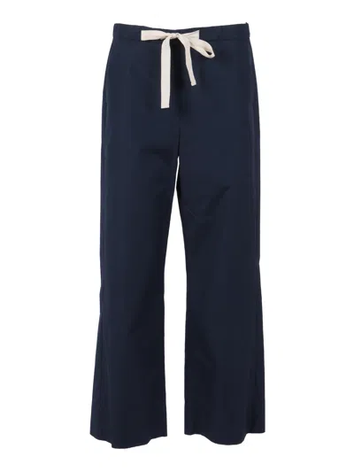 S Max Mara Pantalone Lungo Argento In Blue
