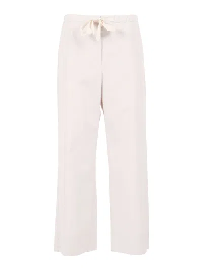 S Max Mara Pantalone Lungo Argento In Neutral