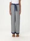 's Max Mara Pantalone In Seta Stampata Con Cintura In Blue