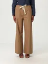 's Max Mara Argento Cotton Poplin Wide Leg Pants In Brown