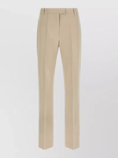 S Max Mara Pants Straight Leg Pleated Front Belt Loops In Neutral