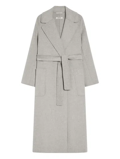 S Max Mara Paolore Belted Coat In Gray