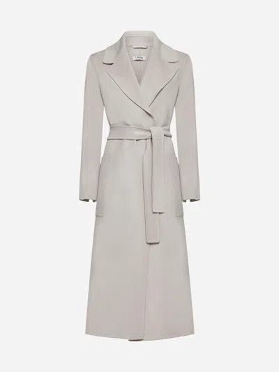's Max Mara Paolore Belted Wool Long Coat In Grey
