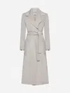 's Max Mara Paolore Belted Wool Long Coat In Bianco