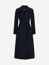 's Max Mara S Max Mara Poldo Belted Wool Coat In Blu
