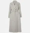 S Max Mara Paolore Virgin Wool Wrap Coat In Silver
