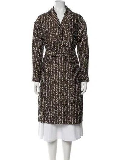 Pre-owned S Max Mara Patterned Coat In Brown