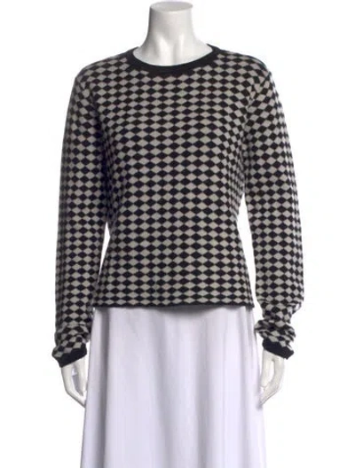 Pre-owned S Max Mara Patterned Crew Neck Sweater In Black