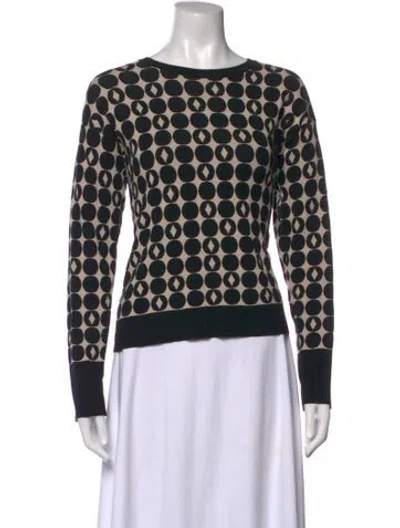 Pre-owned S Max Mara Patterned Crew Neck Sweater In Black