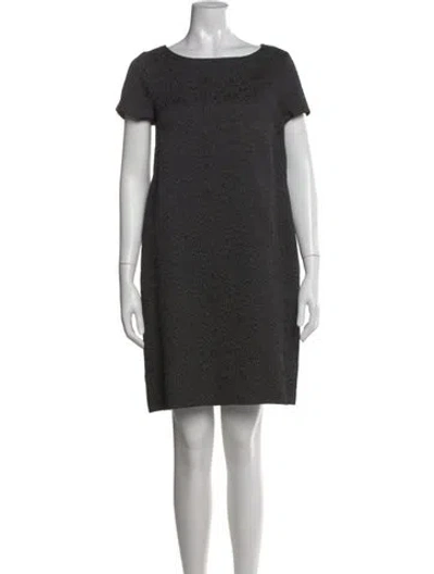 Pre-owned 's Max Mara Patterned Knee-length Dress In Black