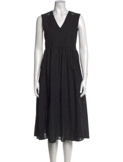 Pre-owned S Max Mara Patterned Midi Length Dress In Black