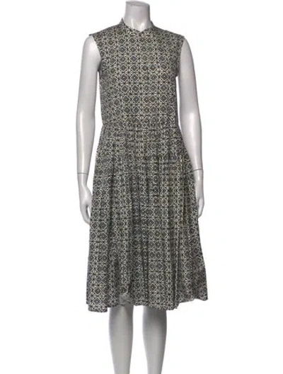 Pre-owned S Max Mara Patterned Midi Length Dress In Black