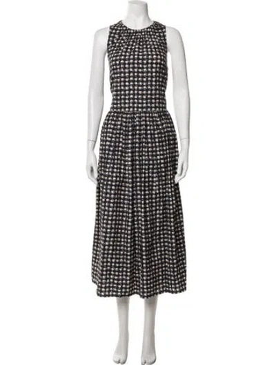 Pre-owned S Max Mara Patterned Midi Length Dress In Multicolor