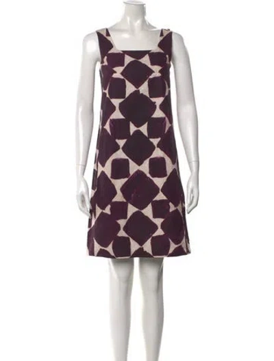 Pre-owned 's Max Mara Patterned Mini Dress W/ Tags In Purple