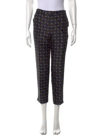 Pre-owned 's Max Mara Patterned Straight Leg Pants In Blue