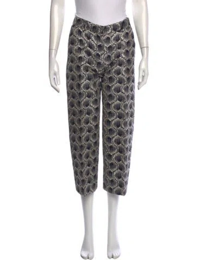 Pre-owned 's Max Mara Patterned Straight Leg Pants In Multicolor