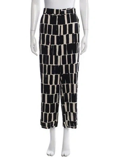 Pre-owned S Max Mara Patterned Wide Leg Pants In Black