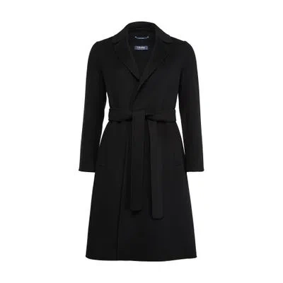S Max Mara Pauline Belted Coat In Black