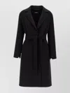 S Max Mara 'pauline' Belted Waist Coat With Notched Lapels