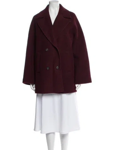 Pre-owned 's Max Mara Peacoat In Burgundy