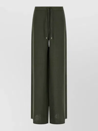 S Max Mara Pelota Wide Leg Pants Side Pockets In Green