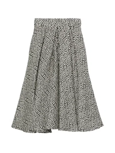 's Max Mara Perle Jacquard Pleated Midi Skirt In Black