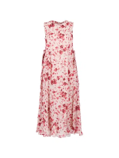 's Max Mara Floral Print Ramie Dress In Pink