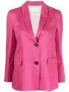 's Max Mara Single-breasted Linen Blazer In Pink