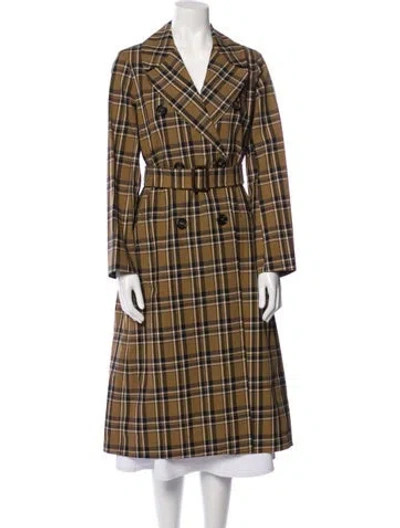 Pre-owned S Max Mara Plaid Print Peacoat W/ Tags In Neutrals