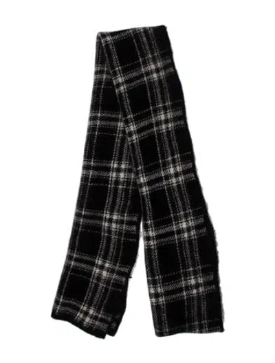 Pre-owned 's Max Mara Plaid Print Scarf In Black