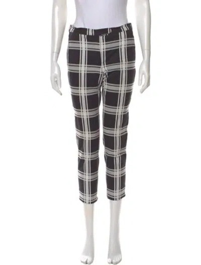 Pre-owned 's Max Mara Plaid Print Straight Leg Pants In Multicolor