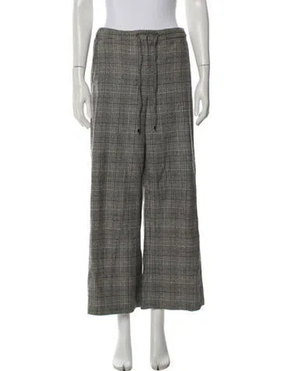 Pre-owned S Max Mara Plaid Print Wide Leg Pants In Grey