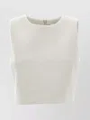 S Max Mara Plain Pattern Sleeveless Round Neck Cropped Top