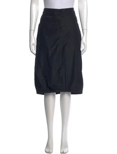 Pre-owned 's Max Mara Pleated Accents Midi Length Skirt In Black