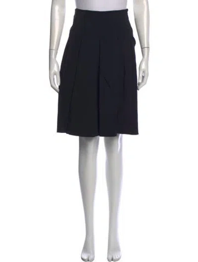 Pre-owned S Max Mara Pleated Accents Midi Length Skirt In Black