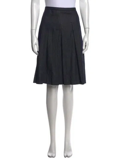 Pre-owned S Max Mara Pleated Accents Midi Length Skirt In Grey