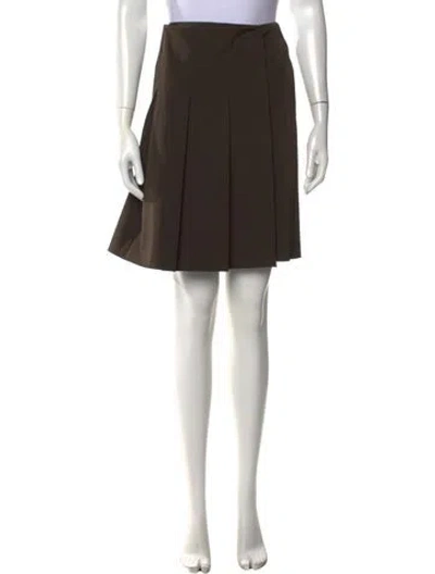 Pre-owned S Max Mara Pleated Accents Mini Skirt In Brown