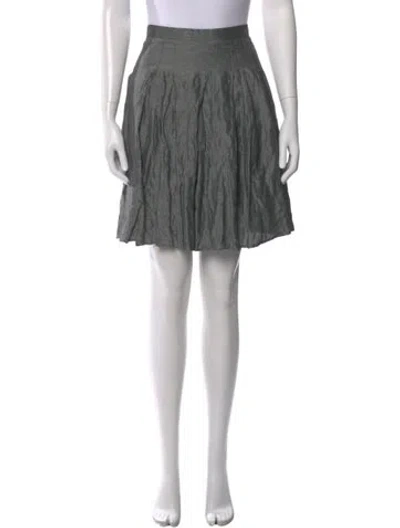Pre-owned S Max Mara Pleated Accents Mini Skirt In Grey