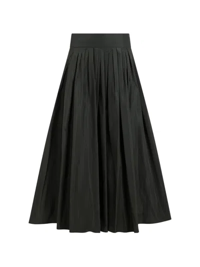 S Max Mara Silk-blend Gathered Maxi Skirt In Black
