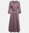 's Max Mara Pleated Cotton Midi Dress In Purple