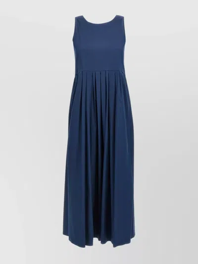 S MAX MARA PLEATED DRESS LONG ROUND NECKLINE
