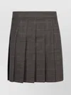 's Max Mara Pleated High-waisted Mini Skirt With Checked Pattern In Gray