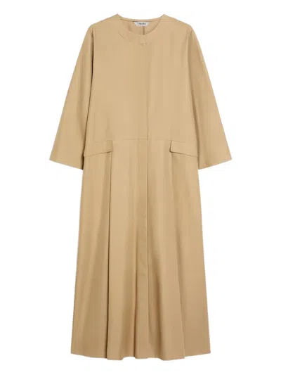 S MAX MARA PLEATED MAXI DRESS