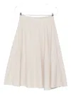 S Max Mara Pleated Midi Skirt In White