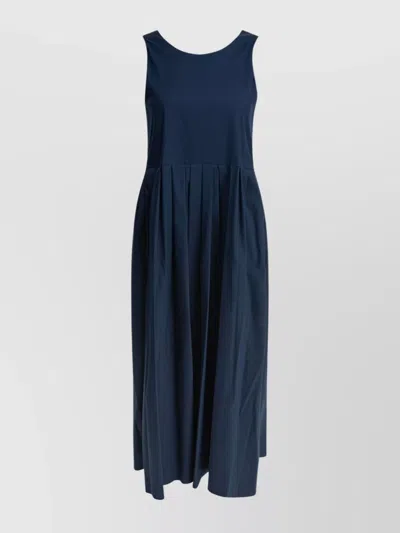 's Max Mara Pleated Skirt Midi Length Dress Scoop Neckline
