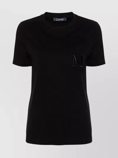 S MAX MARA POCKET COTTON T-SHIRT ROUND NECK