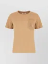S Max Mara Pocket Crew Neck Short Sleeve Top In Brown