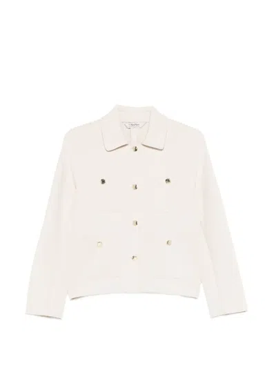 's Max Mara Armonioso Cotton-blend Jersey Jacket In White