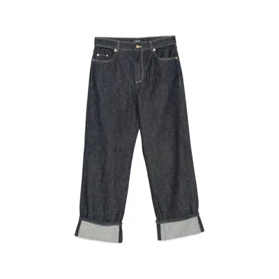 S Max Mara Poggio Turn-up Cuff Jeans In Blue