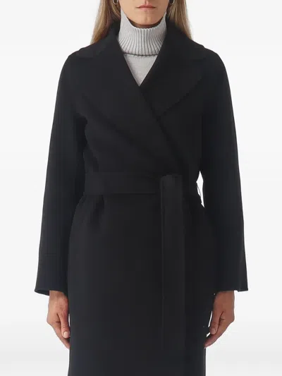 S Max Mara S Maxmara Black Wool Poldo Coat